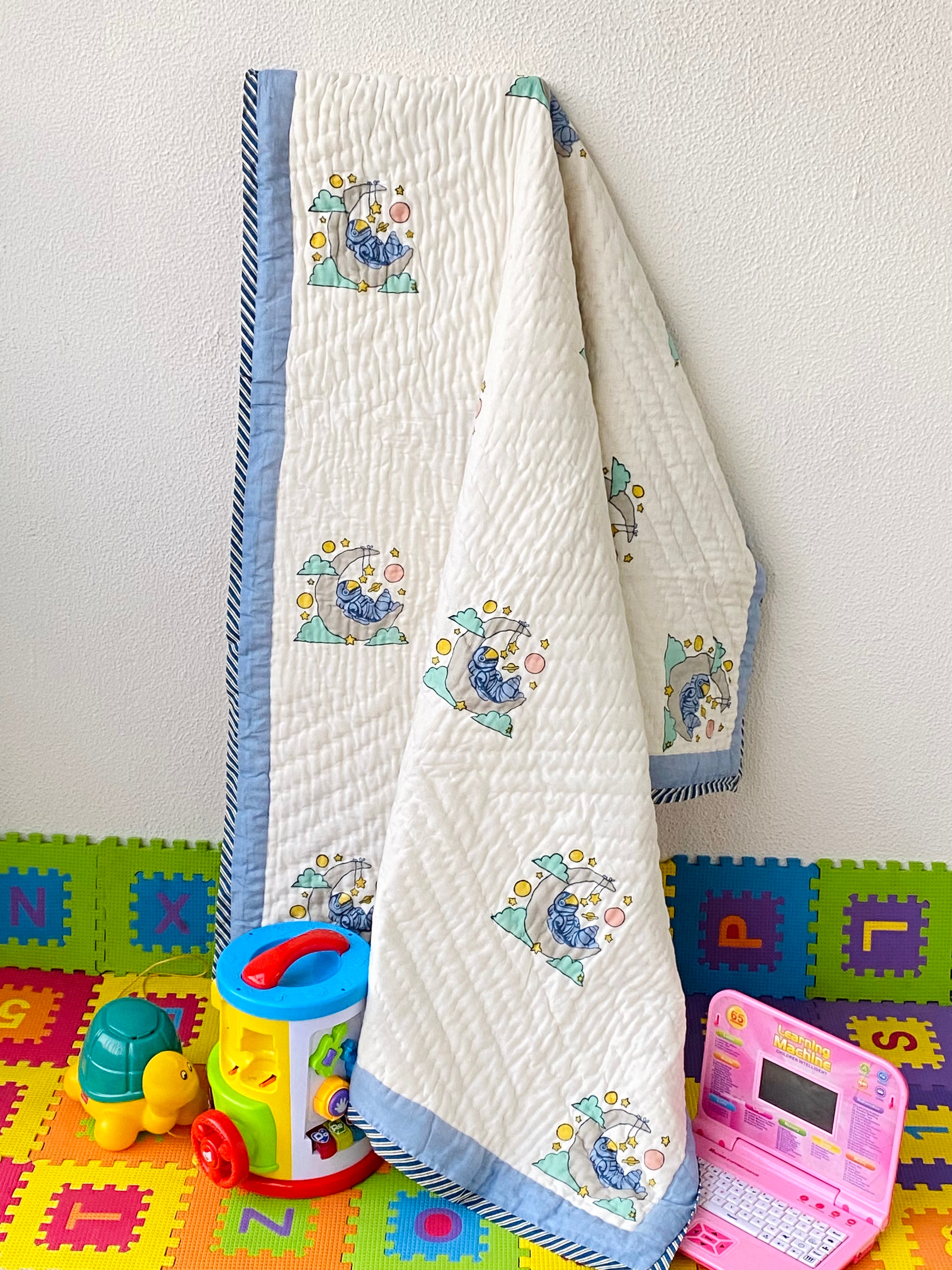 Kids Quilt- Blockprint Cotton Reversible (60*40 inches)
