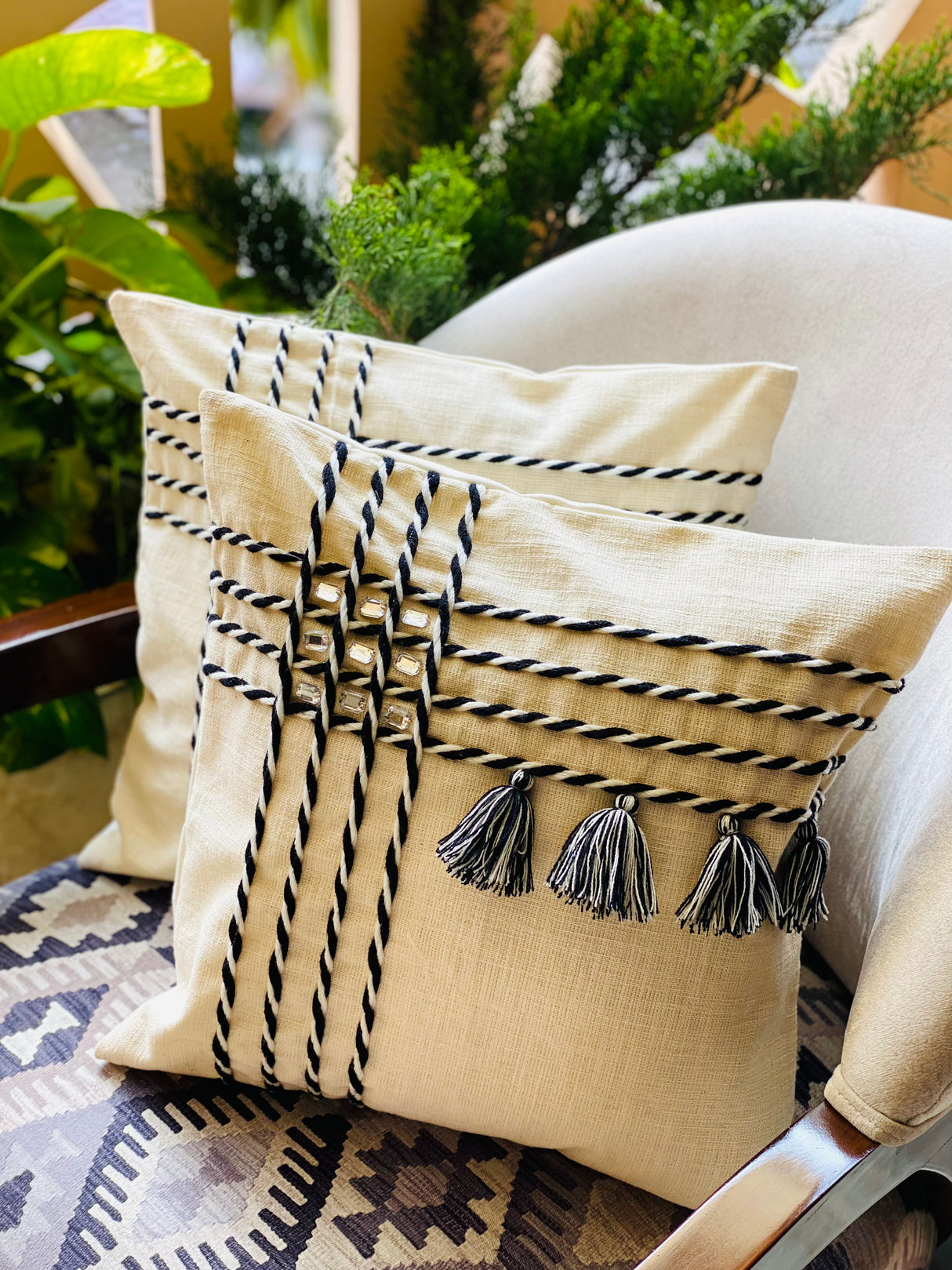 Pair of Cotton Cushion Cover- 16*16 inches