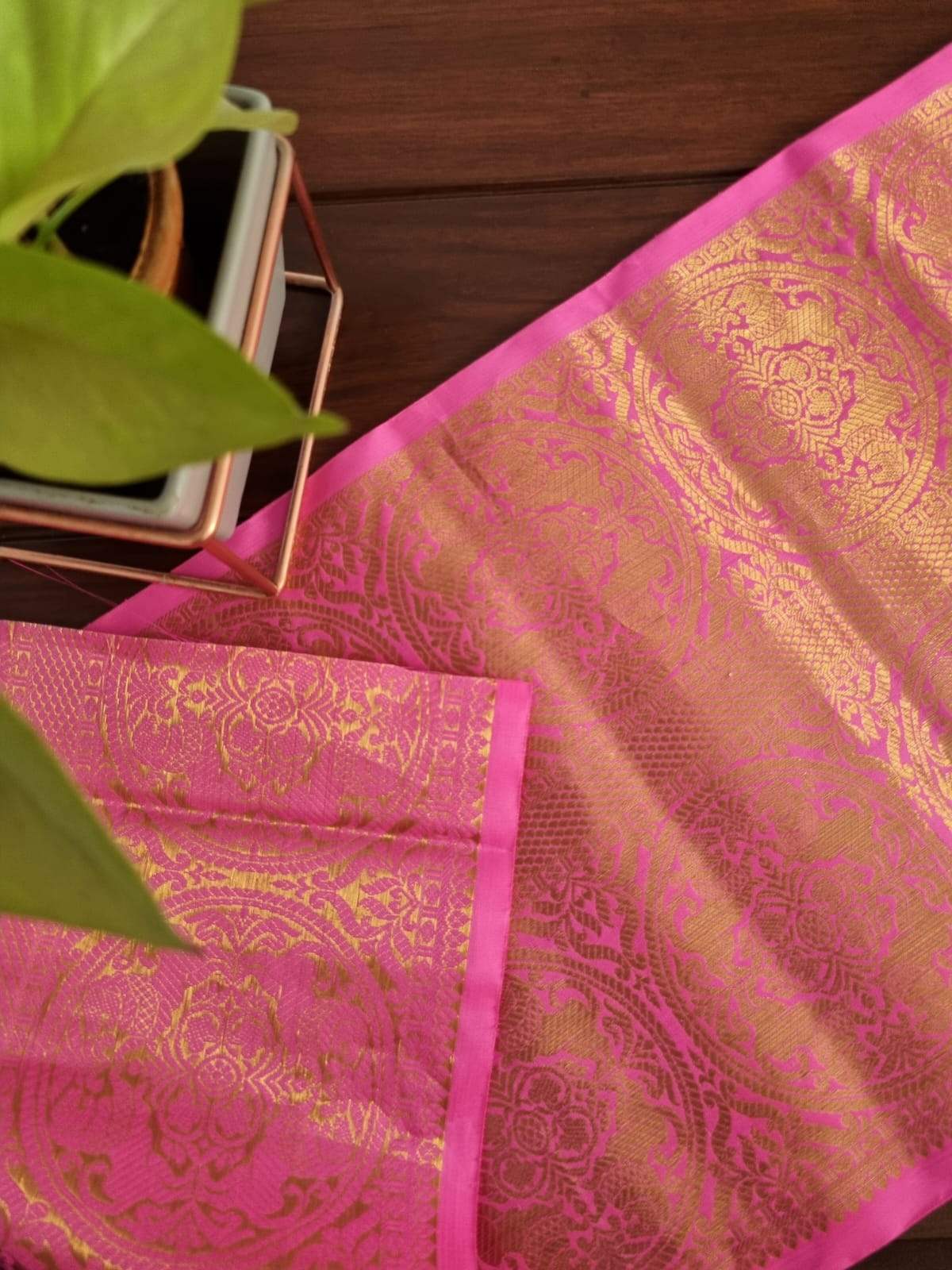 Pink Pure Handloom Silk Kanjivaram Border (Price 1500 Per Meter)