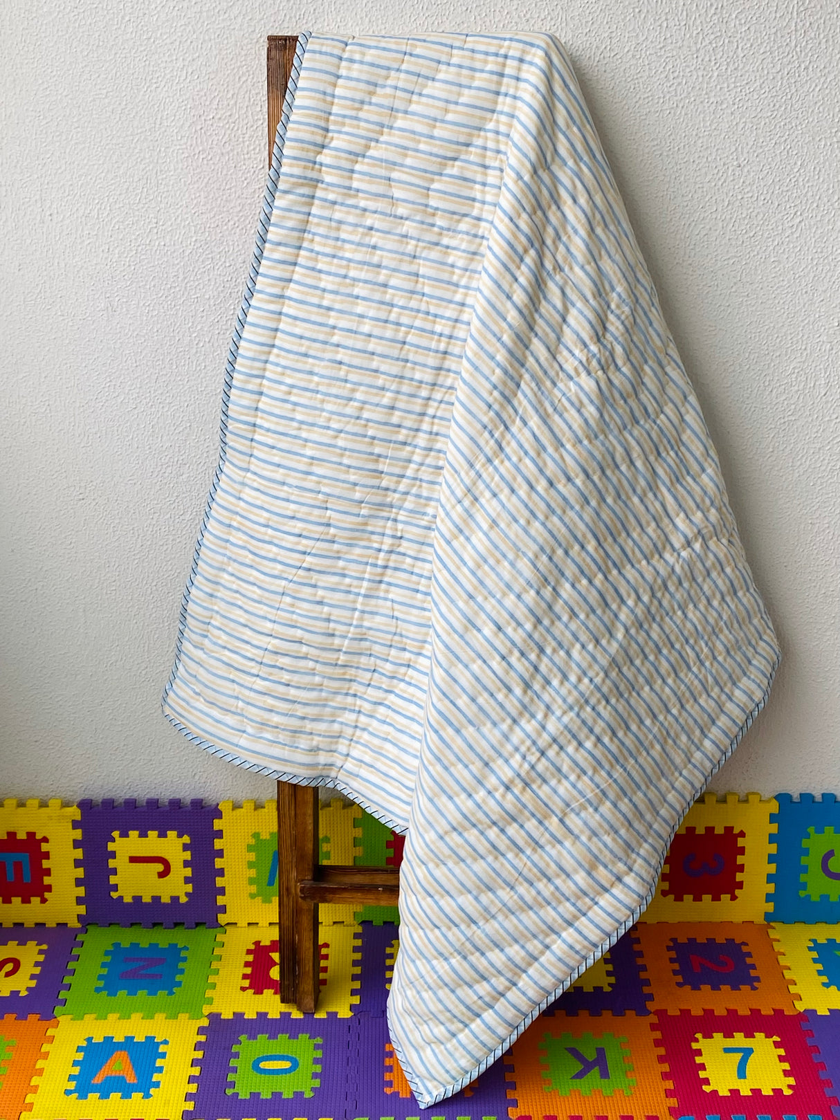 Flower Theme Kids Quilt Handblock Printed