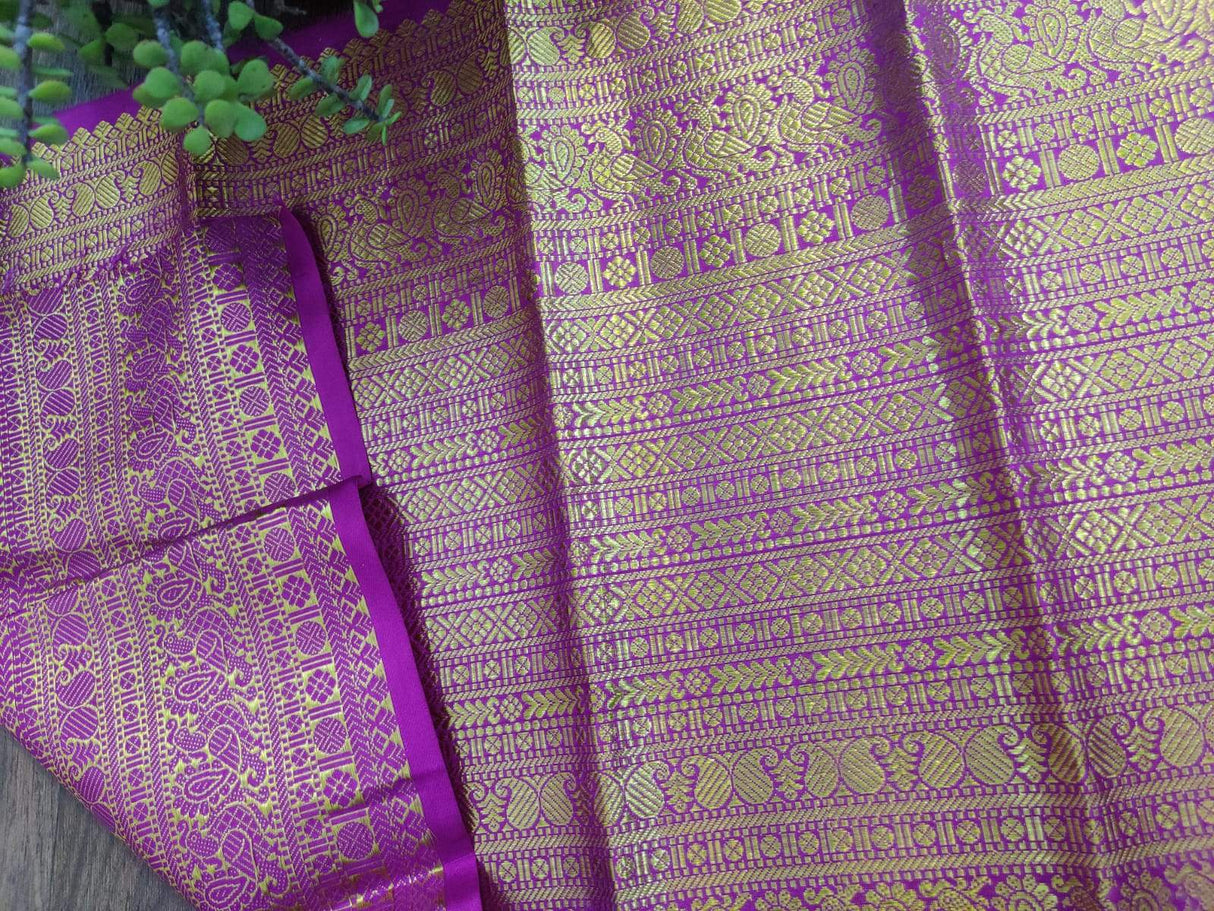 Purple Pure Handloom Silk Kanjivaram Border (Price 2100 Per Meter)