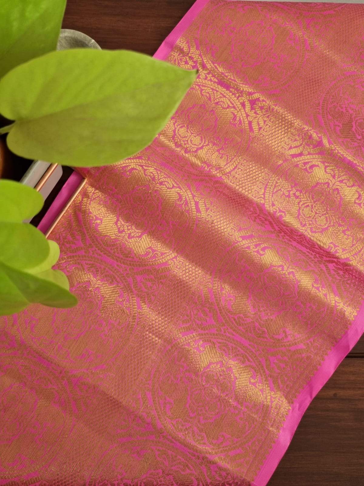 Pink Pure Handloom Silk Kanjivaram Border (Price 1500 Per Meter)
