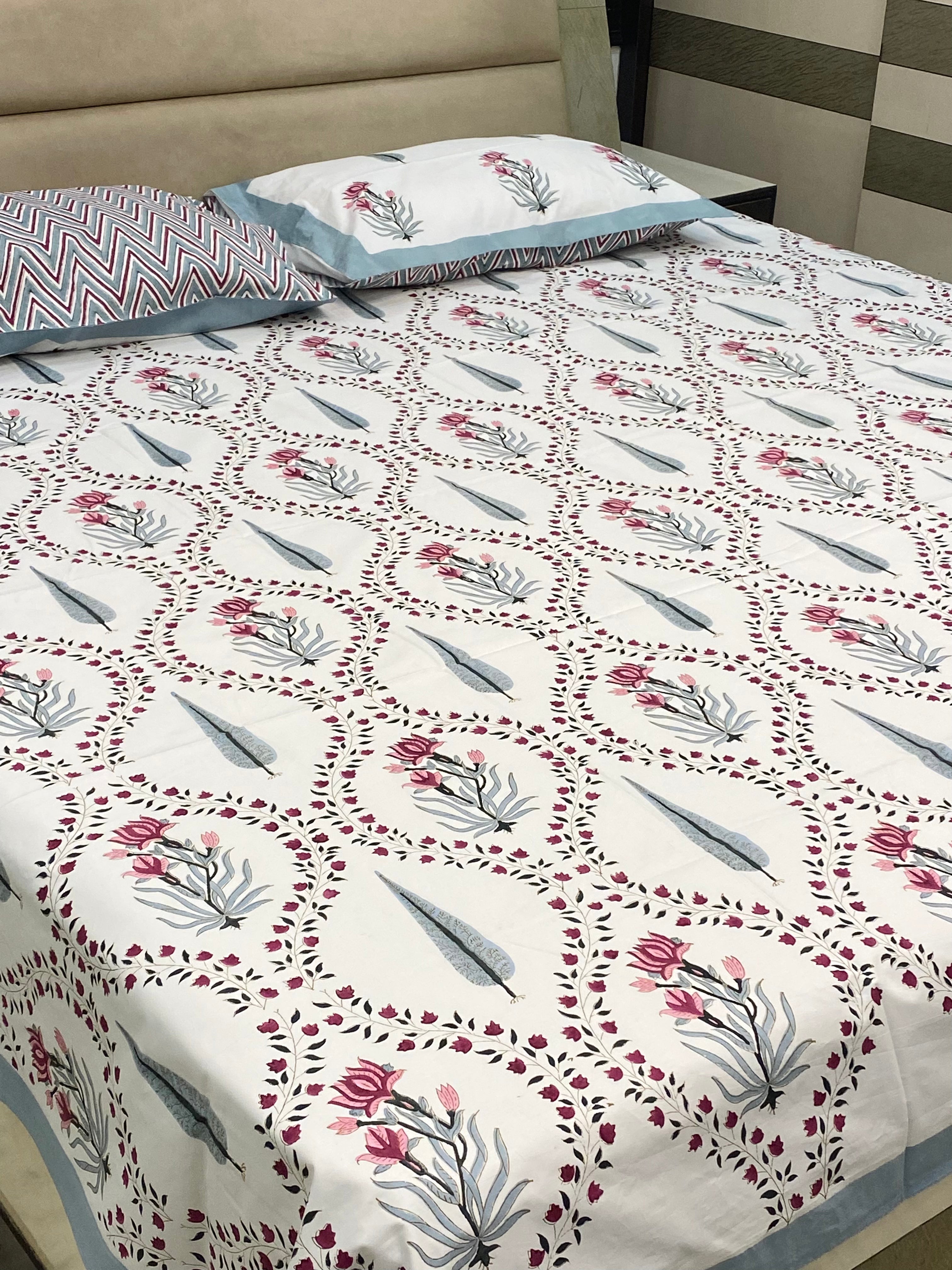 Blockprint Cotton Bedsheet -Double Size (90 * 108 inches)