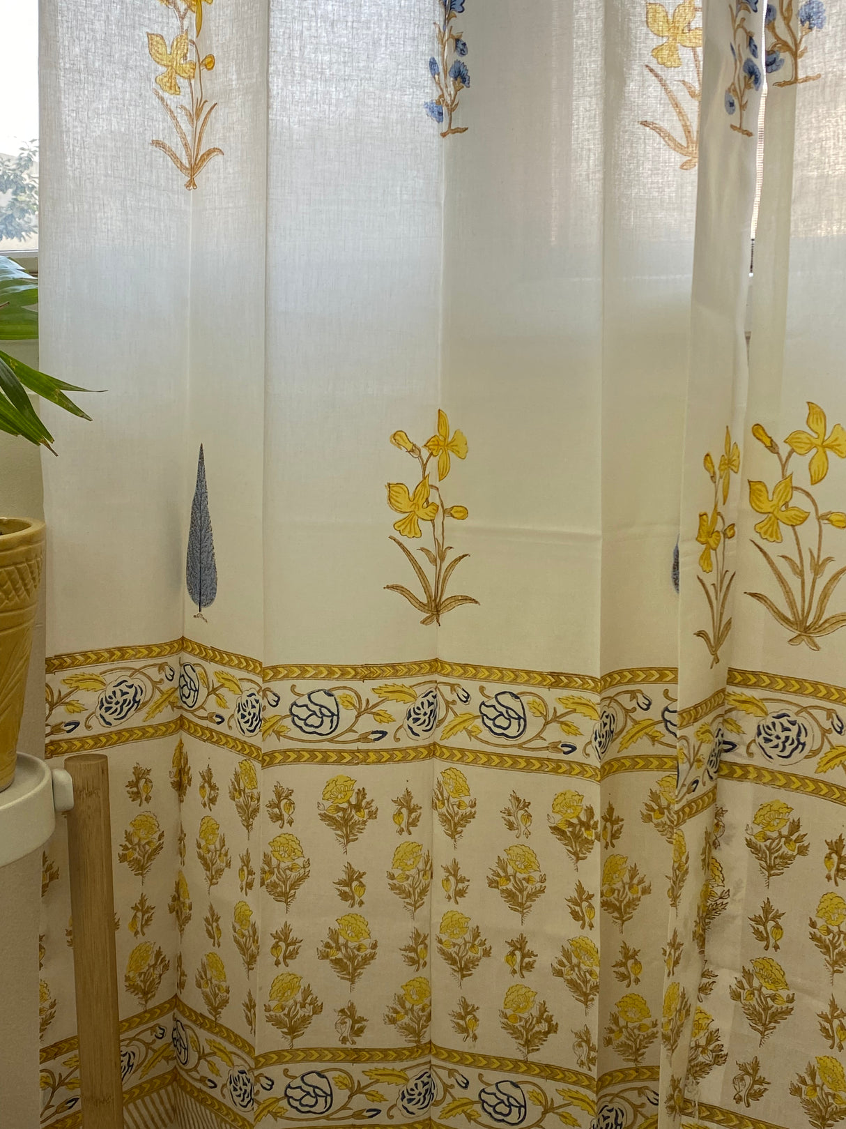 Blockprint Sheer Cotton Curtain