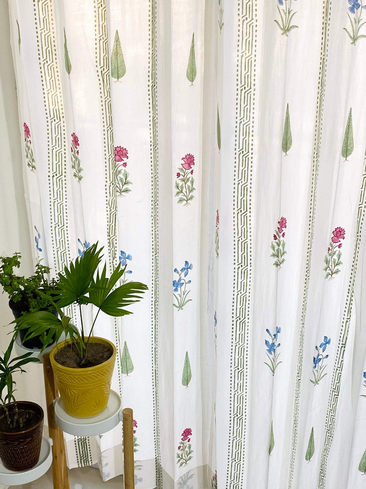 Blockprint Sheer Cotton Curtain