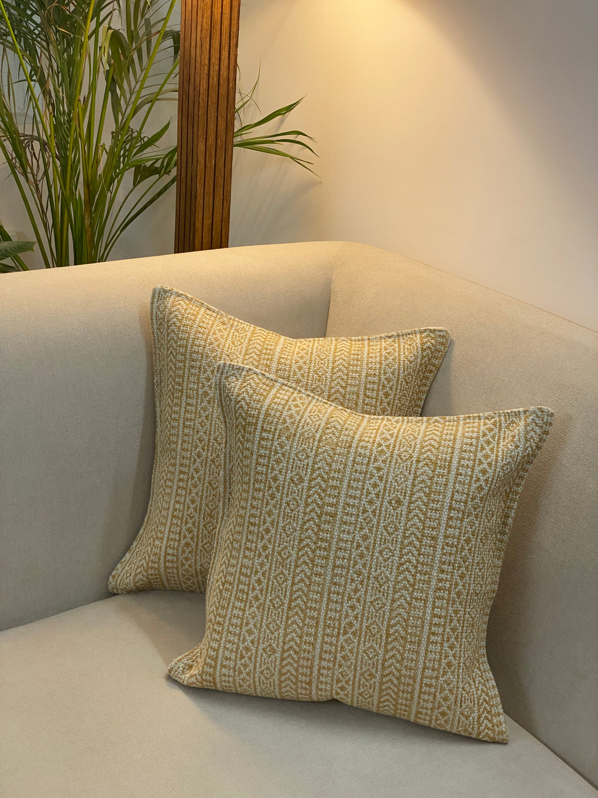 Pair of 2 Blockprint Kilim Covers- 16*16 inches