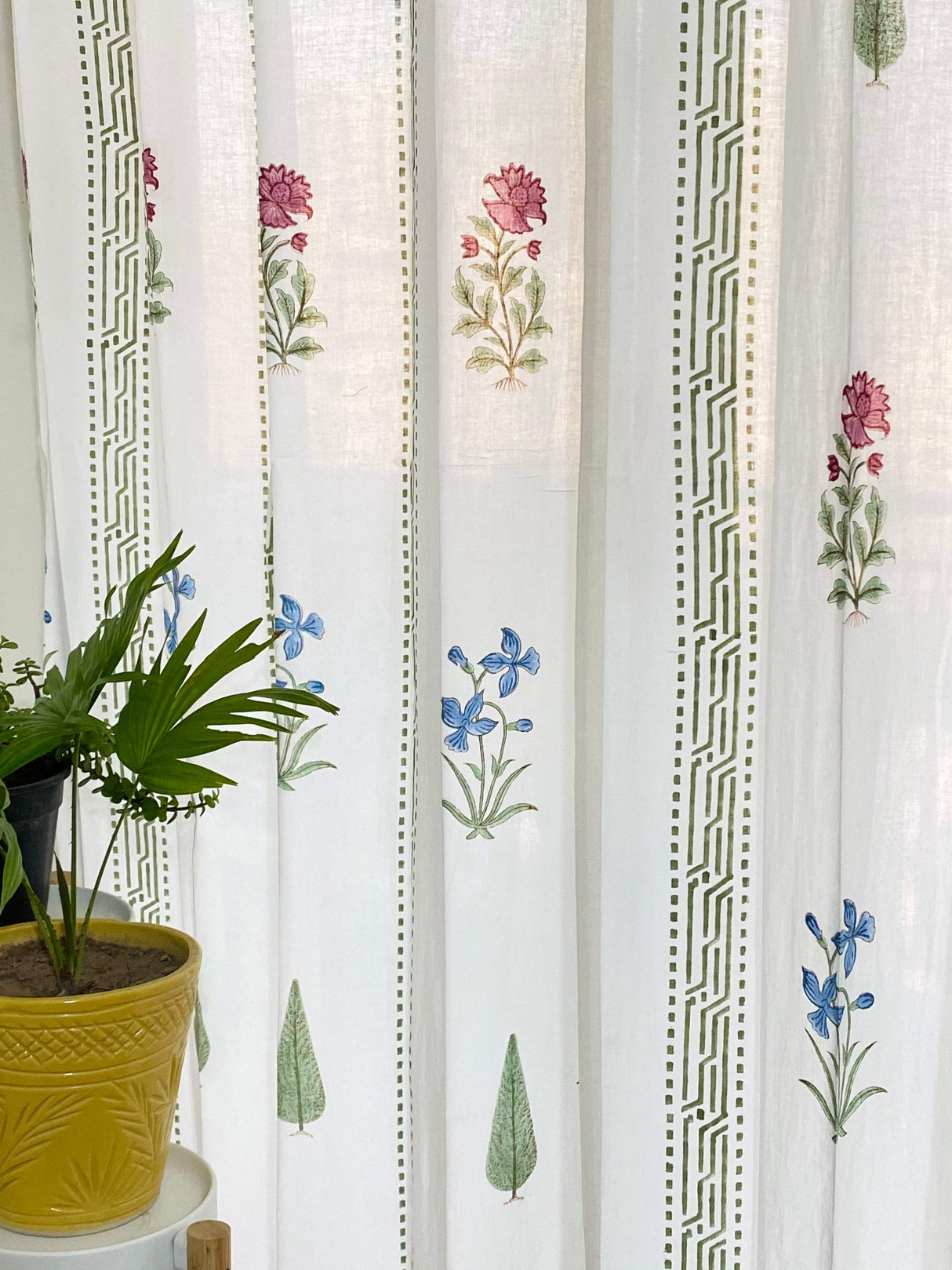 Blockprint Sheer Cotton Curtain