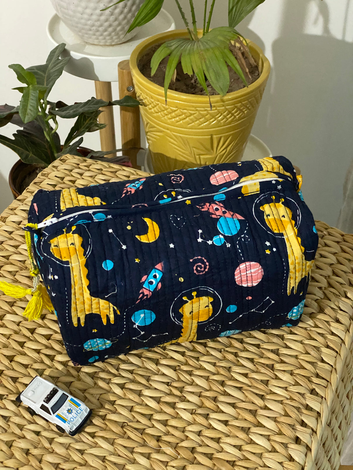 Blue Giraffe LARGE Pouch