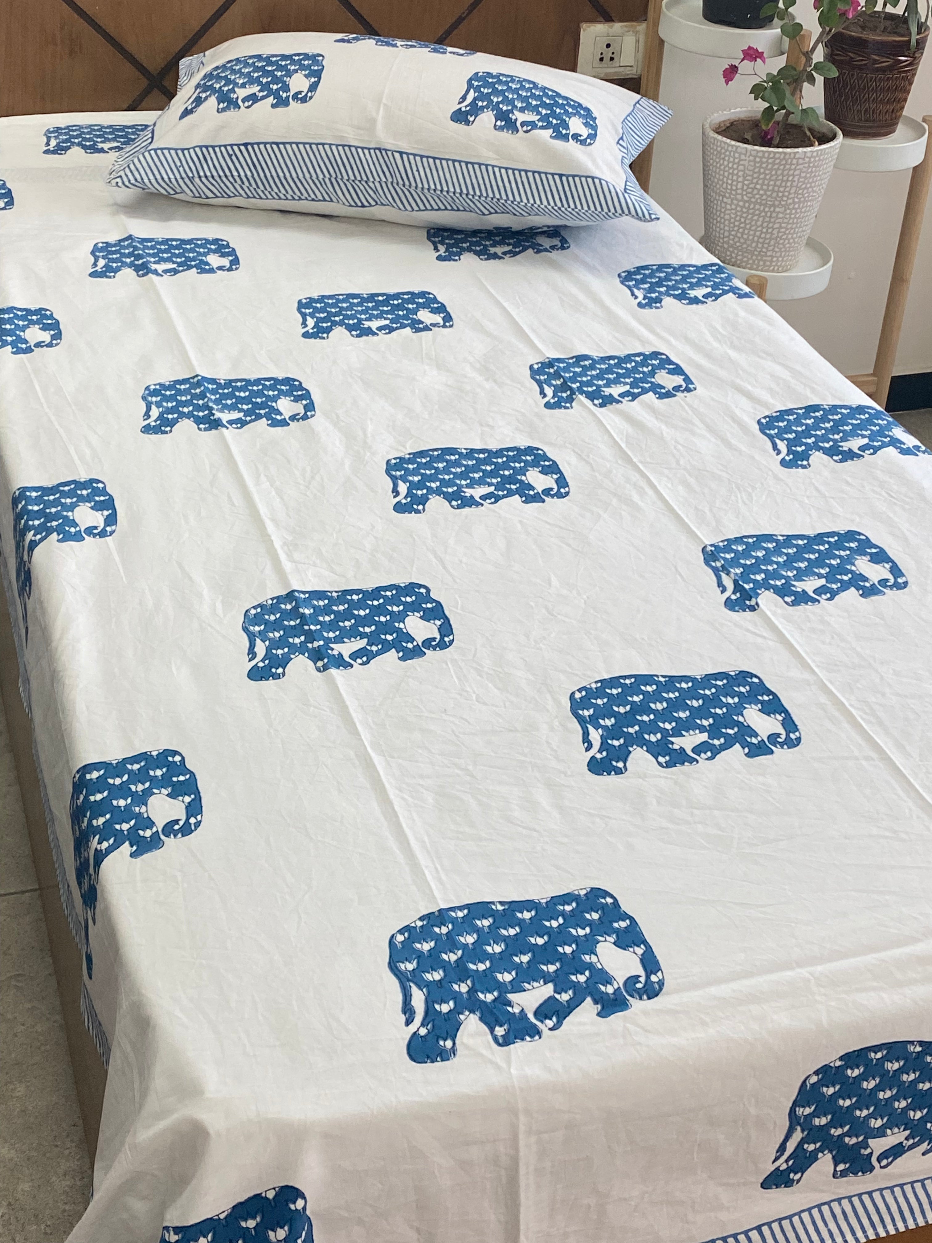 Elephant Bedding Set- Blockprint