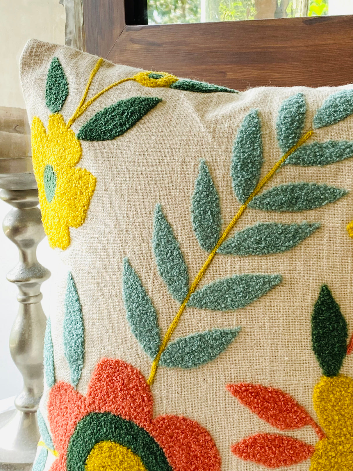 Embroidered Cushion Cover- 16*16 inches