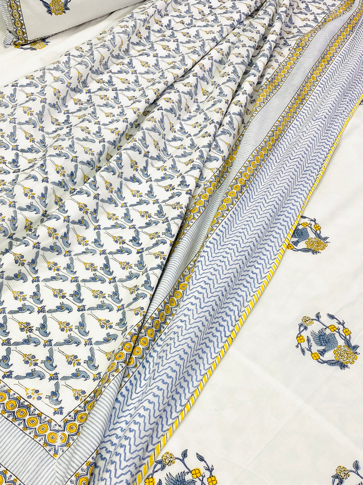 Premium Floral Cotton Set – Bedsheet & Dohar