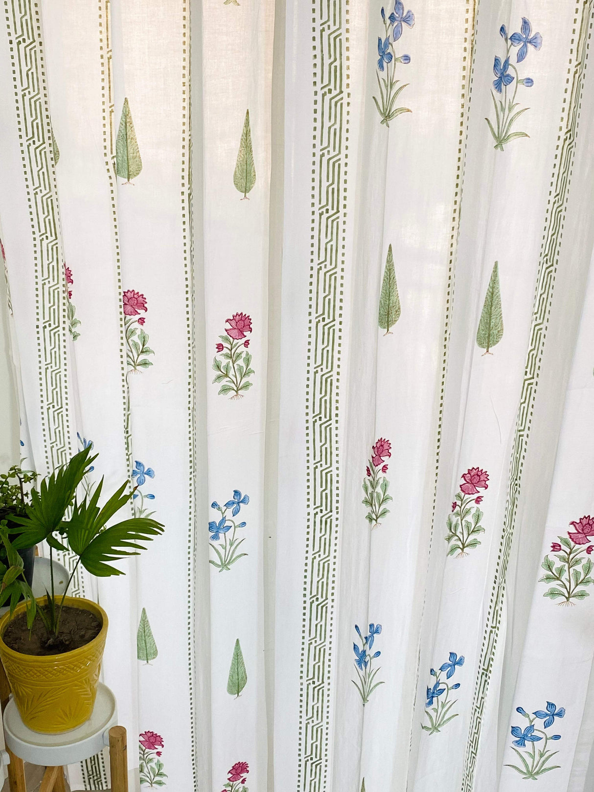 Blockprint Sheer Cotton Curtain