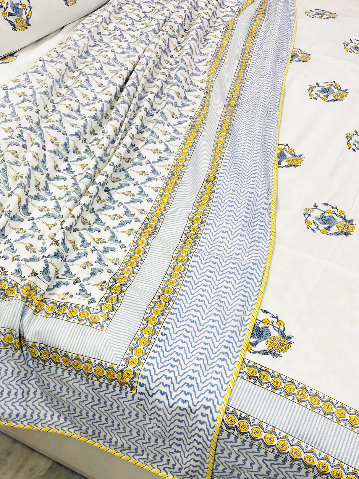 Premium Floral Cotton Set – Bedsheet & Dohar
