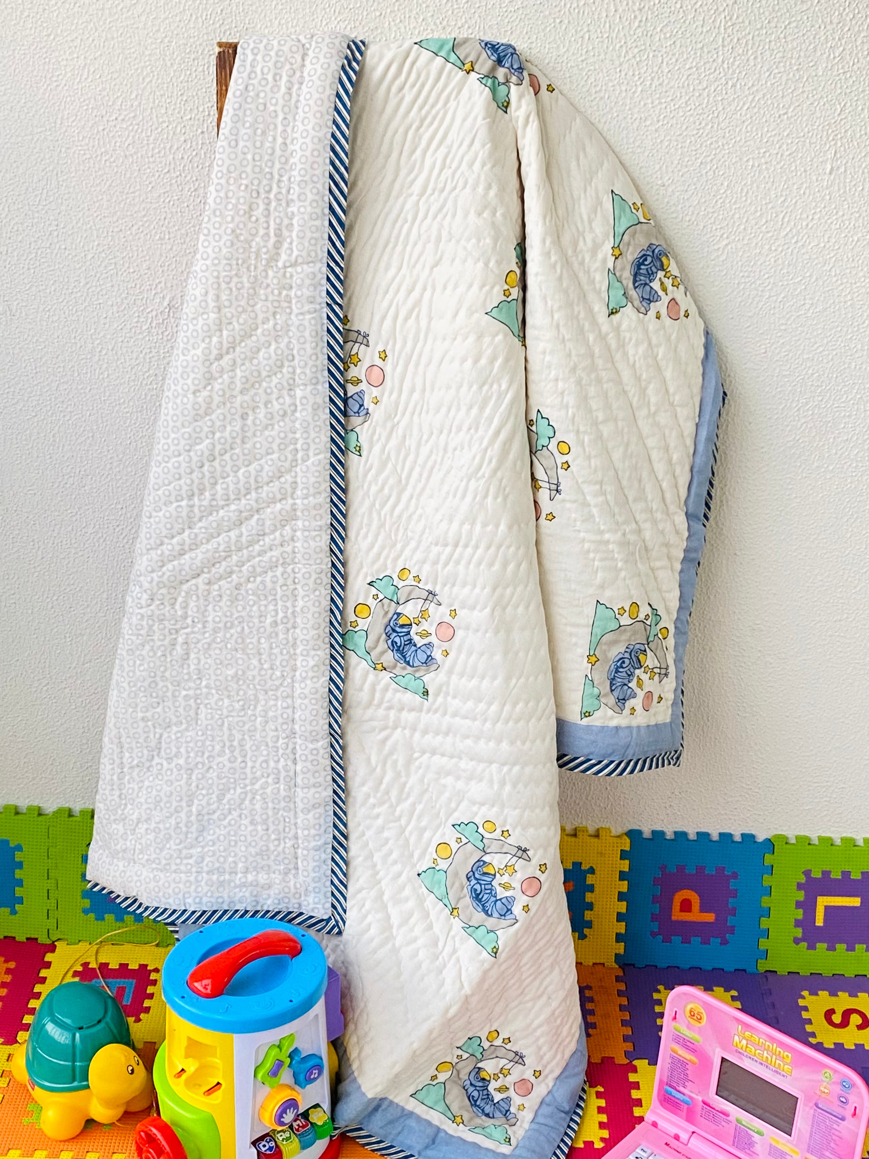 Kids Quilt- Blockprint Cotton Reversible (60*40 inches)