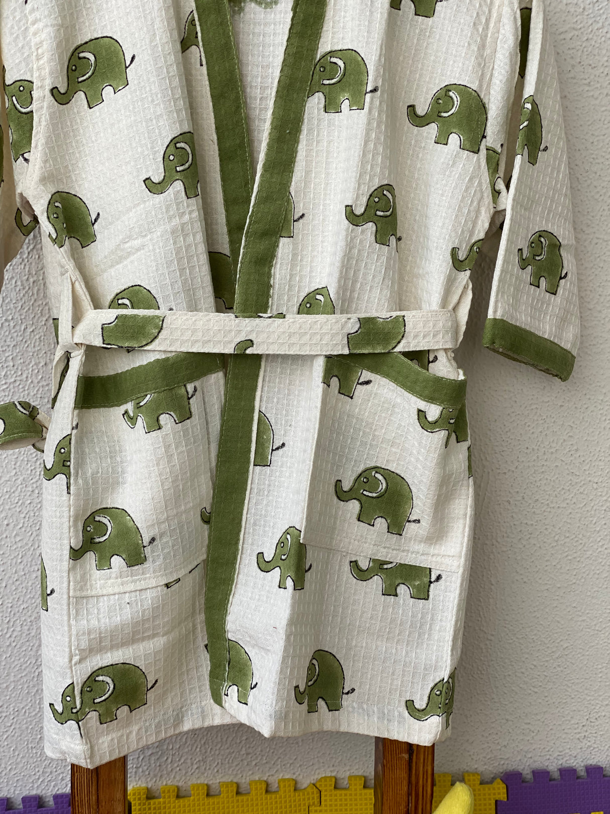 mom favorite kids bathrobe in soft waffle cotton with custom name perfect for return gifts bulk birthday party orders and meetups