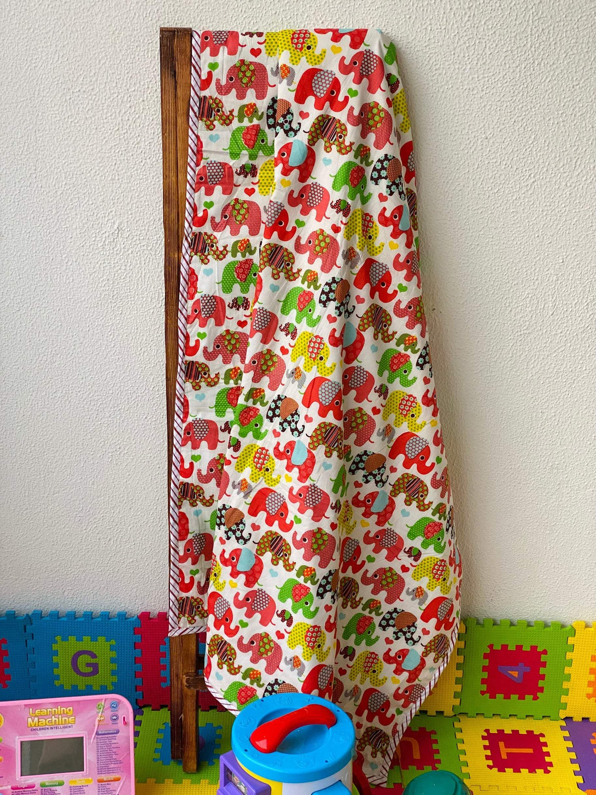 gift idea for kids baby shower cotton dohar with elephant print