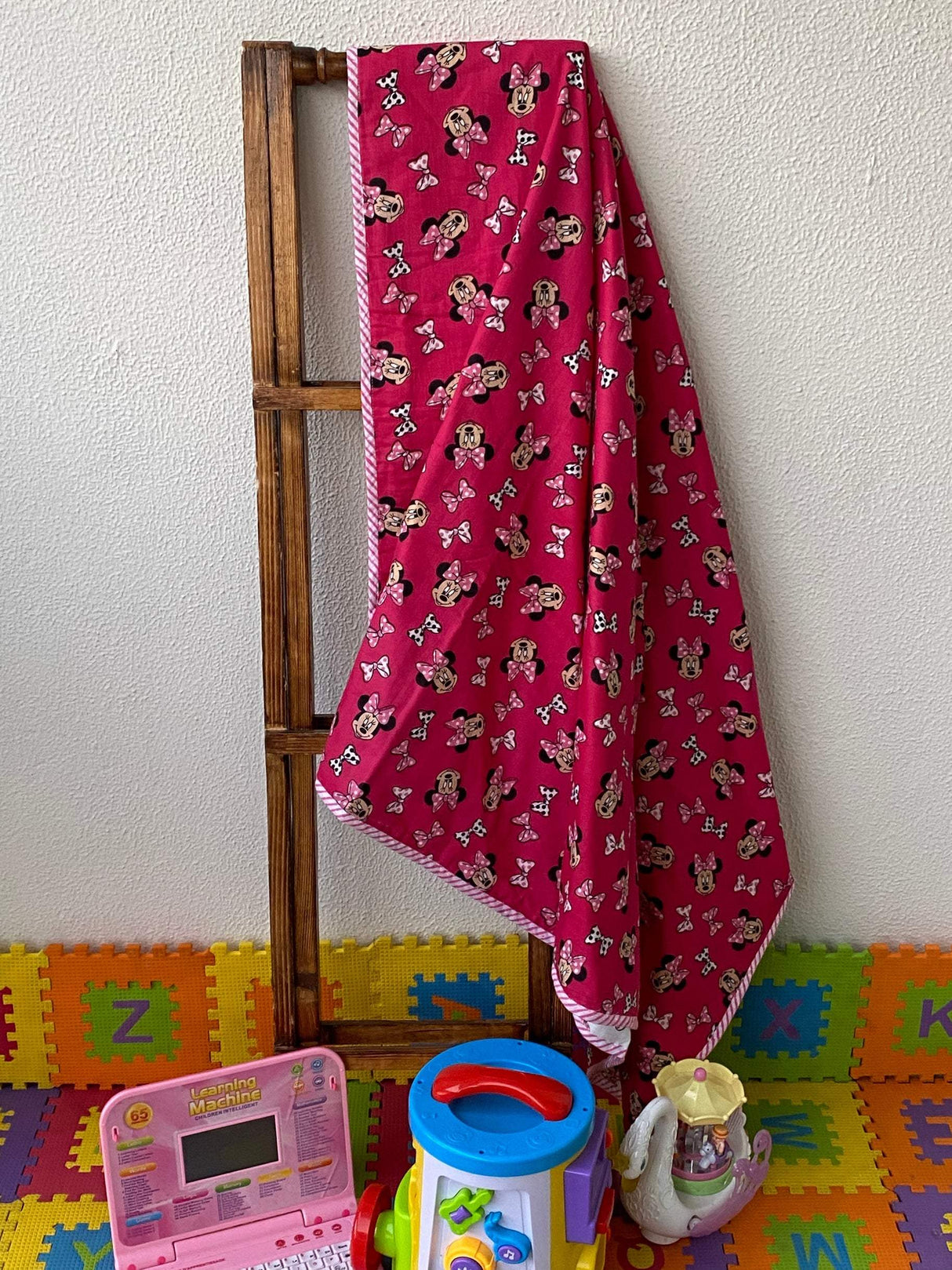 pure cotton flannel baby blanket reversible minnie mouse theme ideal for usa buyers