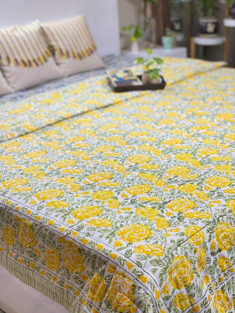 yellow-rose-king-cotton-quilt-front-view
