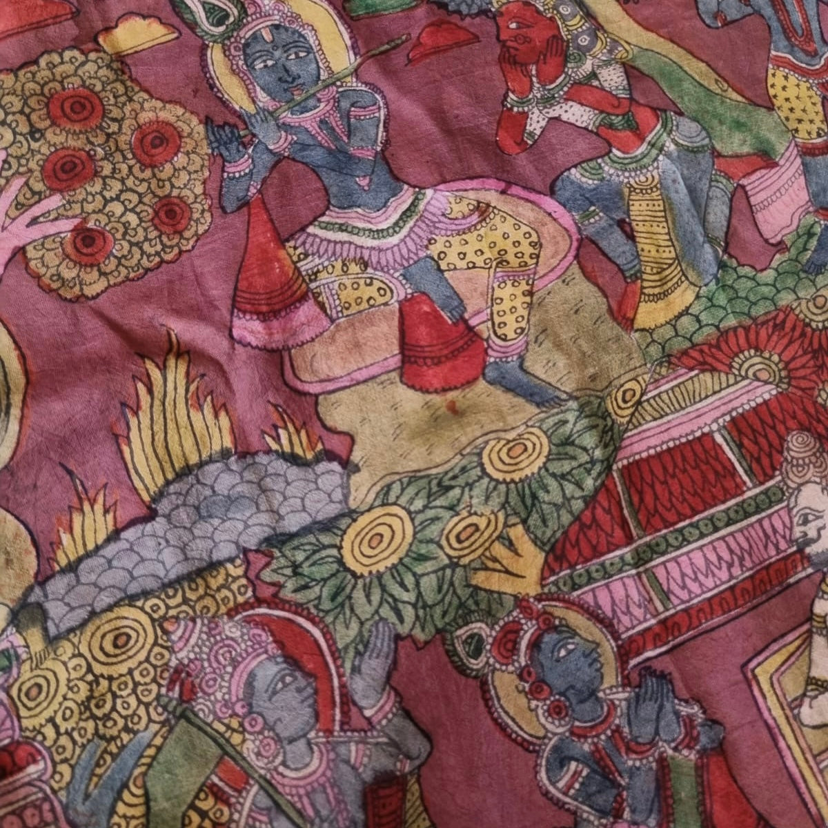 Kanchi Pattu Kalamkari Saree