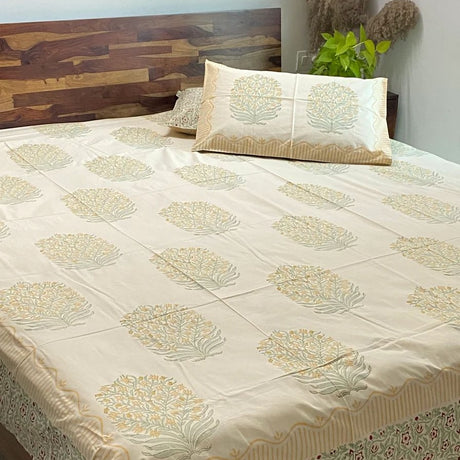 Bedding Essentials: Exploring Hand Block Printed Flat and Fitted Bedsheets