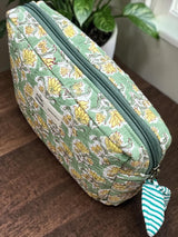 Rosette Garden Cotton Quilted Multipurpose Travel Pouch
