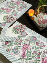 Blockprint Table Mat & Napkin Set- 6 Seater