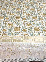 Blockprint Cotton Bedsheet- Light Brown Base Color