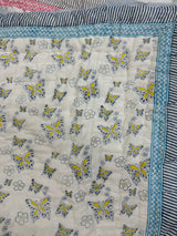 Butterfly Kids Quilt Handblock Printed