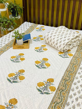 Blockprint Mulmul Reversible Quilt