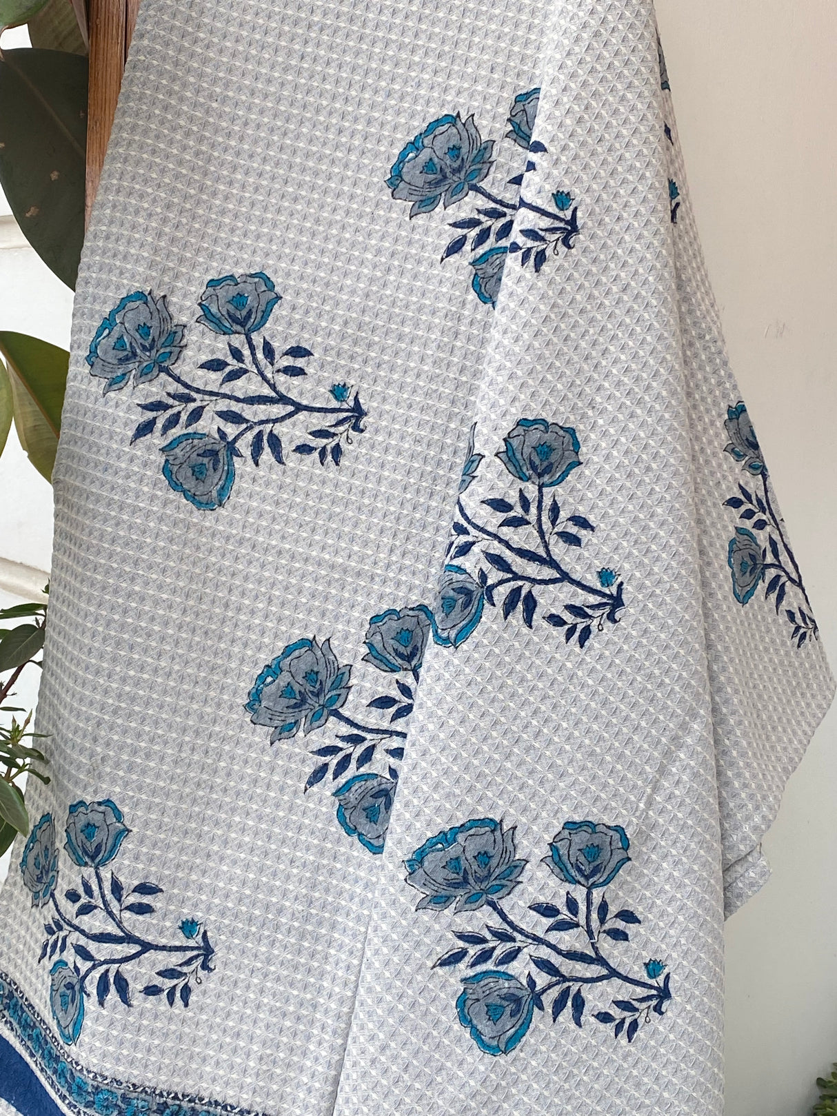 Blockprint Soft Waffle Cotton Towel (60-30 inches)