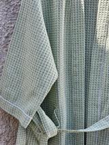 Green Unisex Cotton Waffle Bath Robe