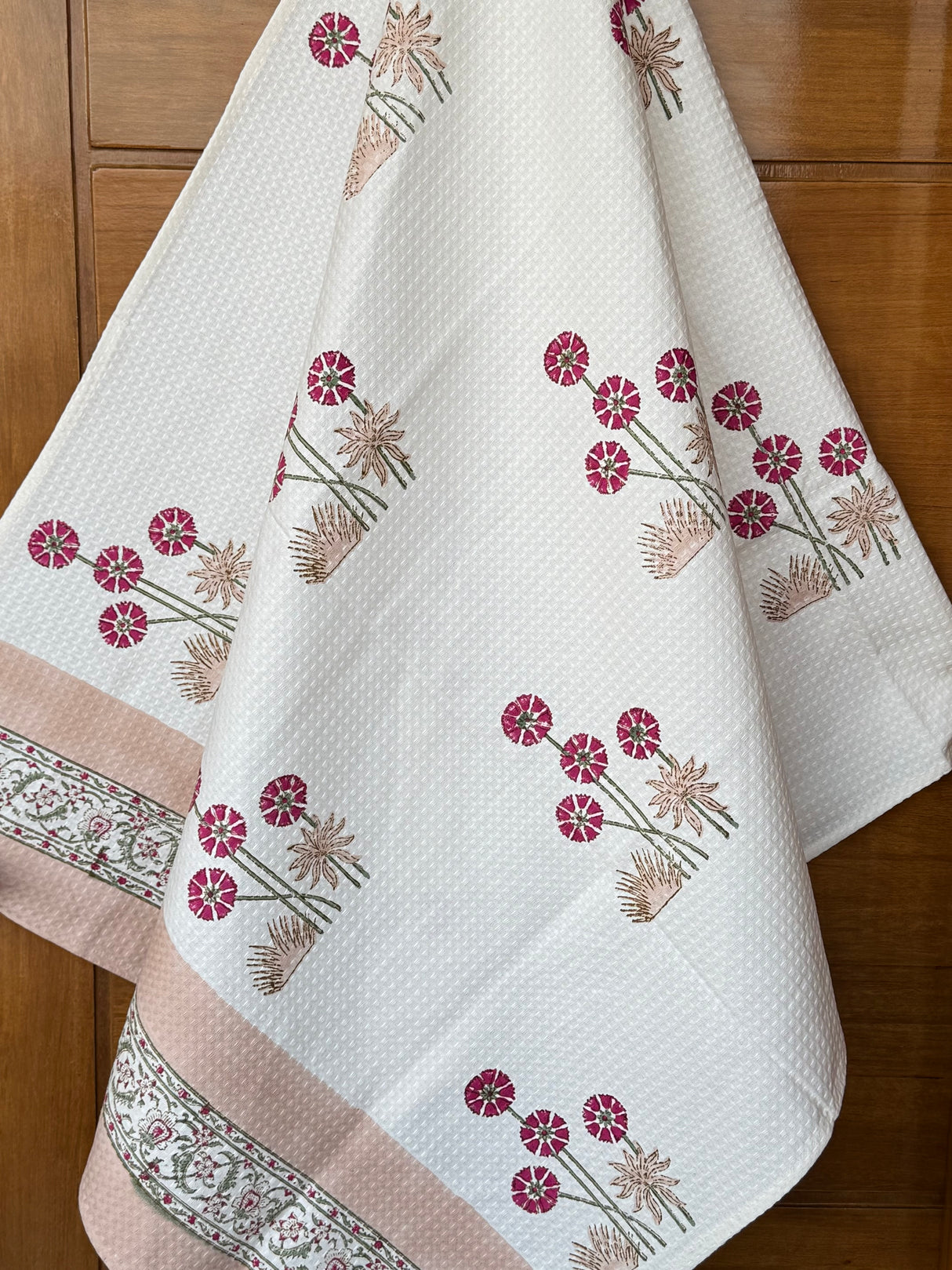 Blockprint Soft Waffle Cotton Towel (60-30 inches)