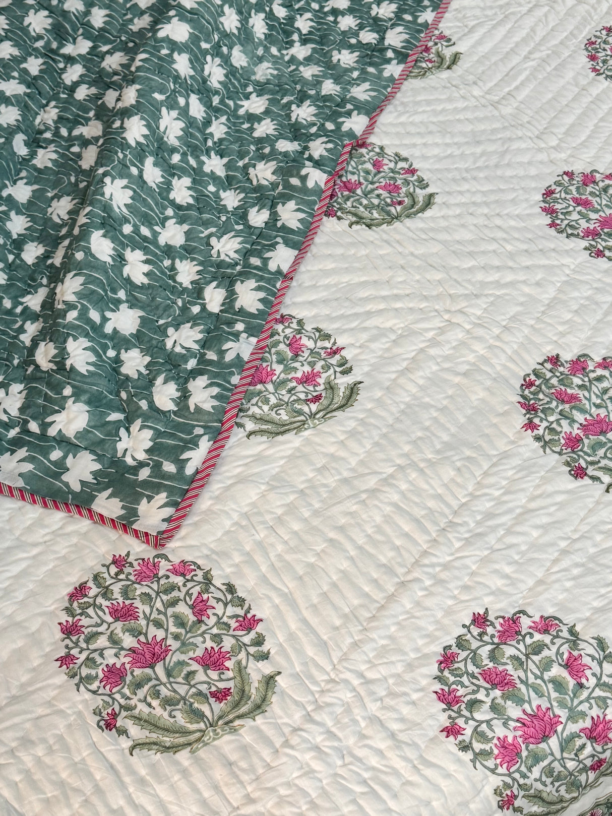 HandBlock Printed Mulmul Reversible Quilt