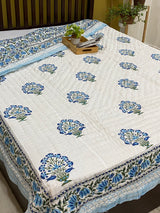 Blockprint Mulmul Reversible Quilt