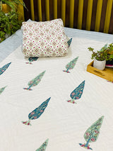 Blockprint Mulmul Reversible Quilt