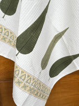 Graceful Grey Blockprint Towel – Waffle Weave