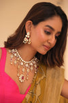 Aabhushan Royale - Moissanite Polki Cocktail Necklace and Earrings