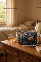 Blue Floral LARGE Pouch