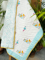 Birds Blockprint Kids Quilt