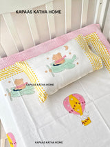 Cute Hot Air Balloon Blockprint Cot/Crib Sheet (60-40 inches)