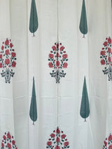 Pair of Pink Blockprint Cotton Curtain (Set of 2)