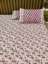 KING Size Quilted Blockprint REVERSIBLE Mulmul Bedcover (108*108 inches)