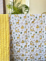 Rabbit Blockprint Kids Quilt