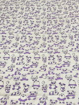 Purple Panda Blockprint Cotton Bedsheet