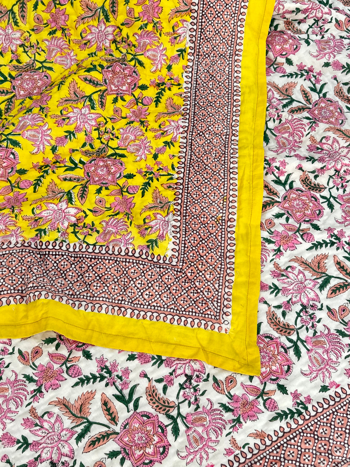 HandBlock Printed Mulmul Reversible Quilt