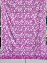 Pink Floral Cotton Saree made on Jacquard Loom