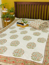 Blockprint Mulmul Reversible Quilt