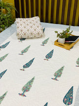 Blockprint Mulmul Reversible Quilt