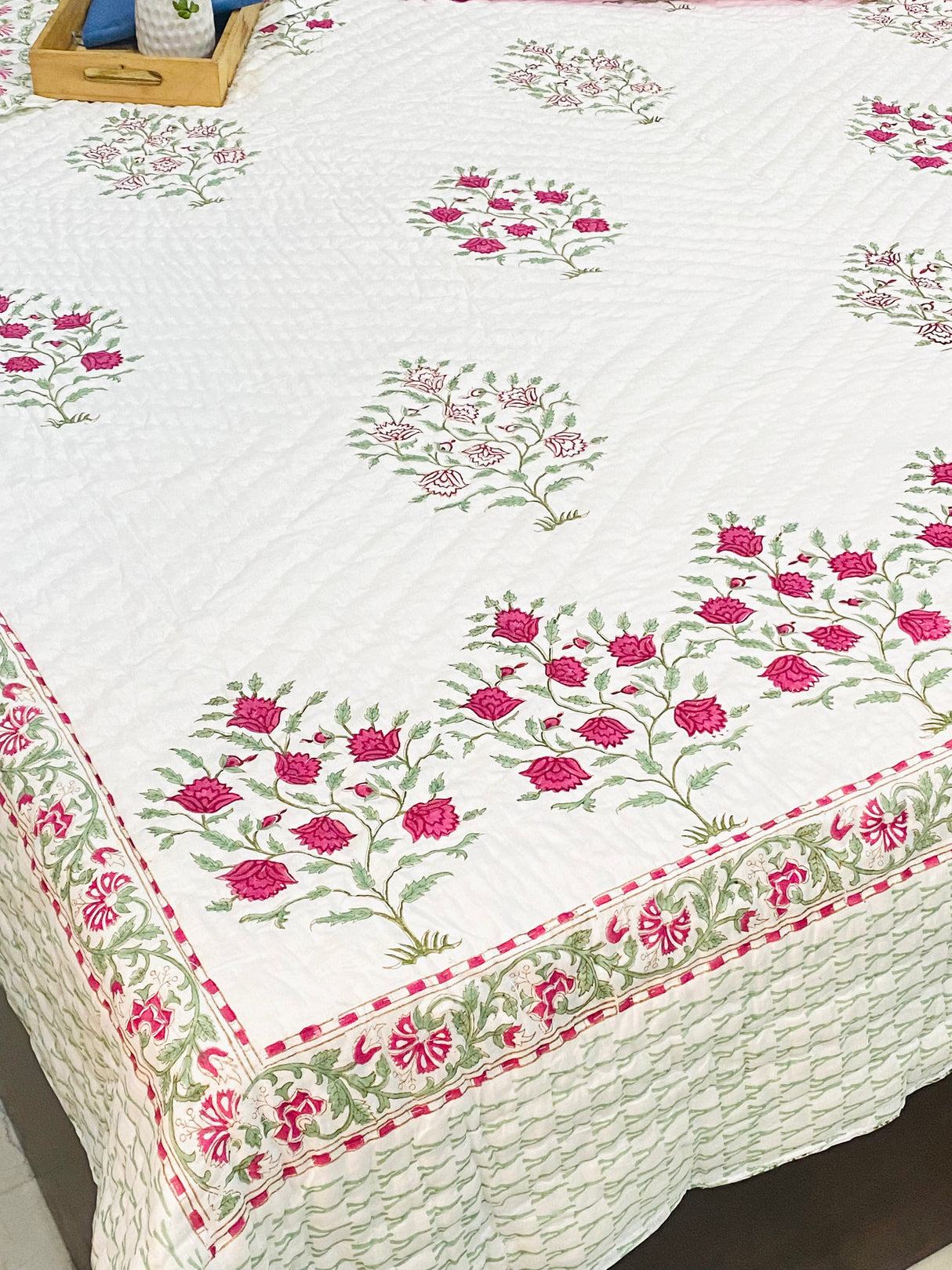 Blockprint Bedsheet & Quilt Set