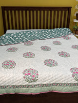 HandBlock Printed Mulmul Reversible Quilt